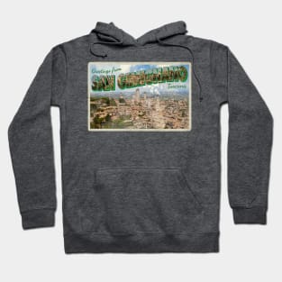 Greetings from San Gimignano Vintage style retro souvenir Hoodie